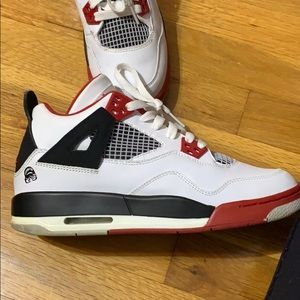 Air Jordan retro 4 white/varsity red-black silver